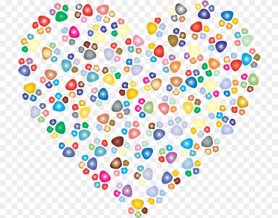 Cat Felidae Paw Tiger Dog Paw Print Heart Shape Full Heart Paw Prints Clip Art, Paper, Confetti, Accessories, Balloon Png