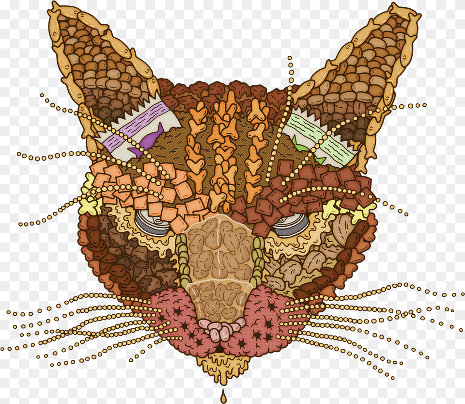 Cat Food Face Illustration, Animal, Mammal, Pet, Egyptian Cat Free Png