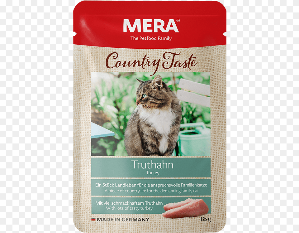 Cat Food Mera Country Taste Turkey Wet Food For The Mera Country Nassfutter, Advertisement, Poster, Animal, Mammal Free Transparent Png