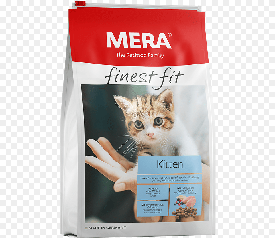 Cat Food Mera Finest Fit Kitten Dry Food For Growing Mera Finest Fit Sensitive, Advertisement, Animal, Mammal, Pet Png
