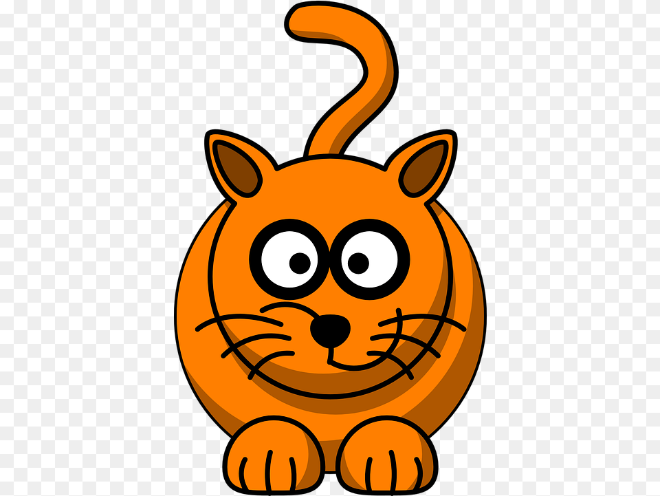 Cat Ginger Panther Cartoon Animal Cat, Food, Plant, Produce, Pumpkin Png Image