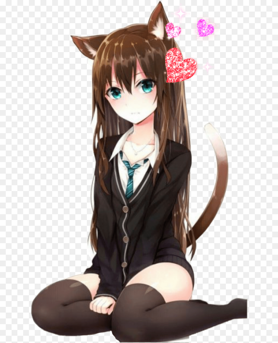 Cat Girl Anime Cute Remixifyouwhant Idolm Ster Cinderella Girls Rin, Book, Comics, Publication, Person Free Png