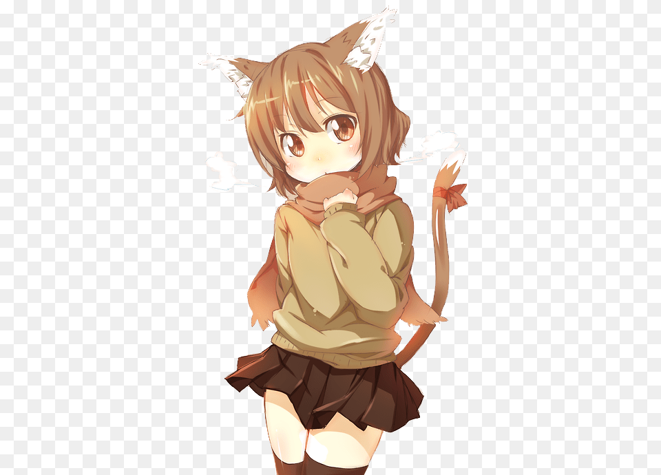 Cat Girl Brown Outfit, Book, Comics, Publication, Baby Free Transparent Png