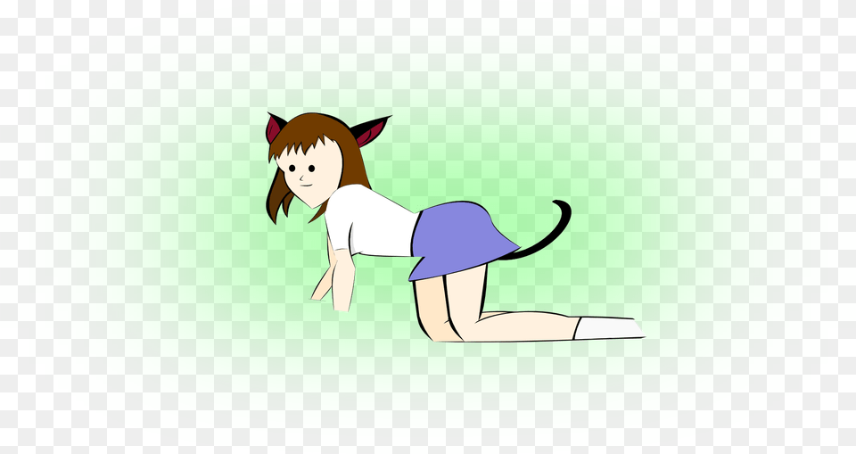 Cat Girl Cartoon Cartoon, Baby, Person, Face, Head Free Png