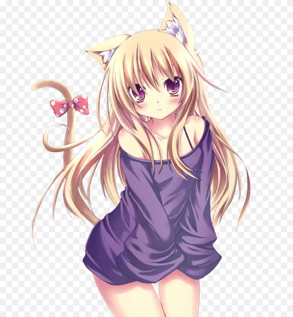 Cat Girl Dress Anime Girl Transparent Background Cat Girl, Book, Comics, Publication, Adult Png Image