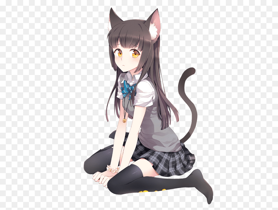 Cat Girl School Uniform, Book, Comics, Publication, Person Png