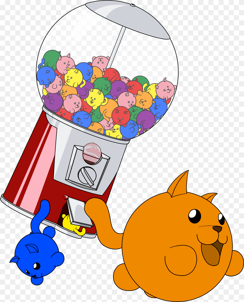 Cat Gumball Machine Cartoon Free Png