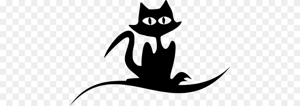 Cat Halloween Black Silhouette Spooky Anim Cat Silhouette, Gray Free Png Download