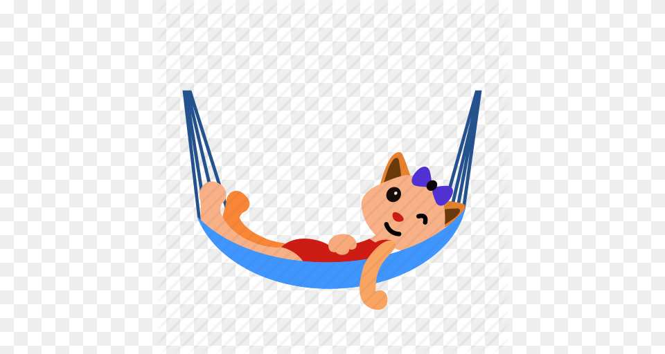 Cat Hammock Lay Rest Sleep Summer Vacation Icon, Furniture Png Image