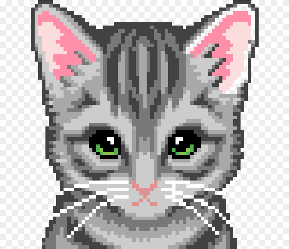 Cat Head Pixel Art, Animal, Kitten, Mammal, Pet Free Png