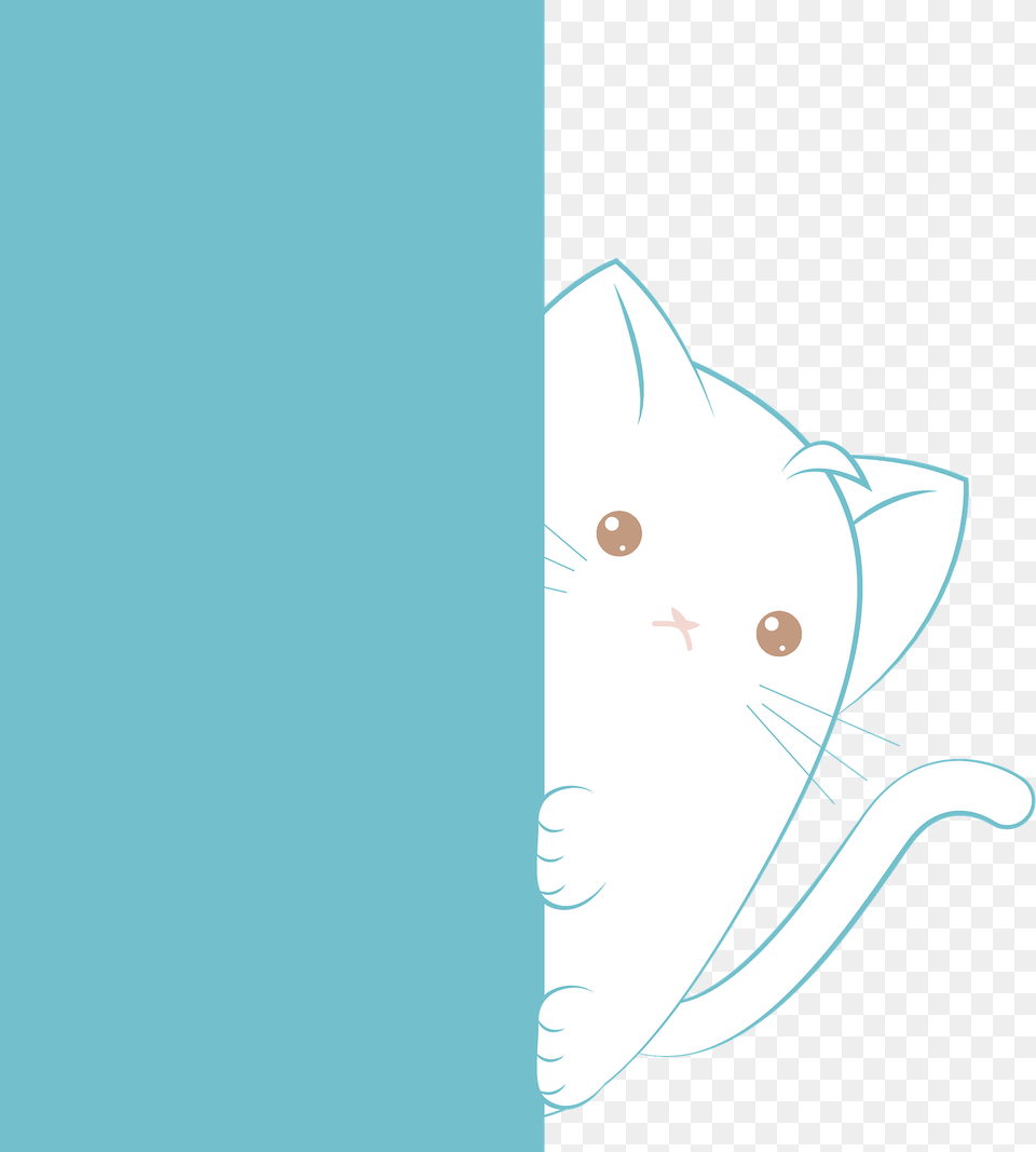 Cat Hiding Behind A Wall Clipart, Clothing, Hat, Art Free Png Download