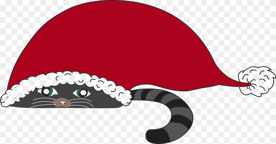 Cat Hiding In Santa39s Hat Clipart, Animal, Fish, Sea Life, Shark Png Image