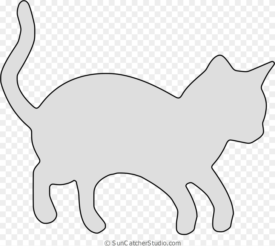 Cat Hunting Cat Silhouette Pattern Stencil Asian, Animal, Mammal, Pet, Kangaroo Free Png Download