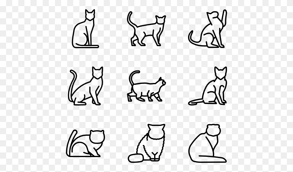 Cat Icons, Gray Free Transparent Png
