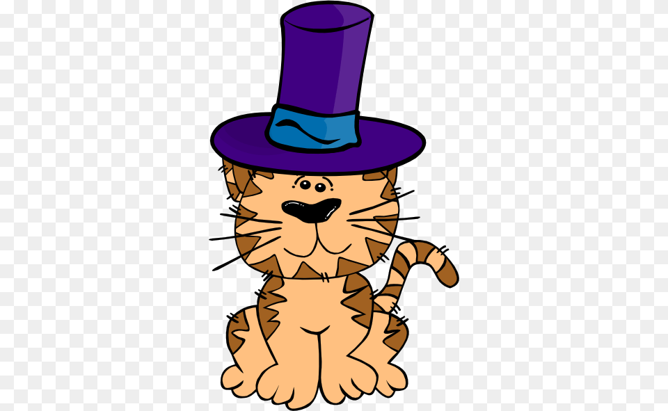 Cat In A Hat Clip Art At Clker Cat With A Hat Cartoon, Clothing, Baby, Person, Face Png