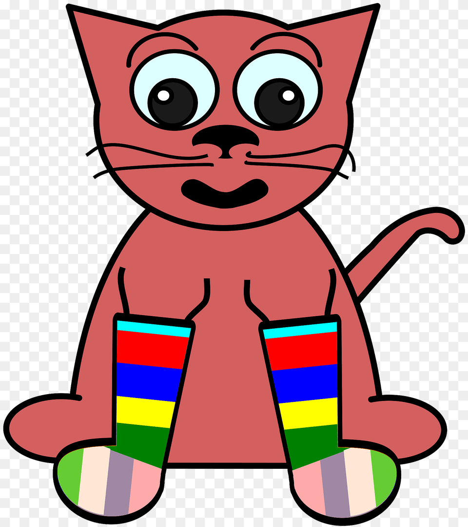 Cat In Rainbow Socks Clipart, Elf, Baby, Person, Face Free Transparent Png