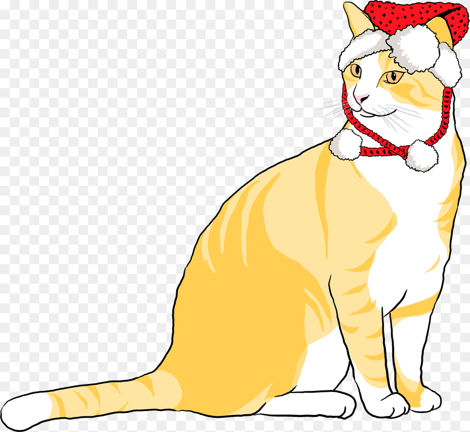 Cat In Santa Hat Clipart, Animal, Mammal, Pet, Egyptian Cat Free Png