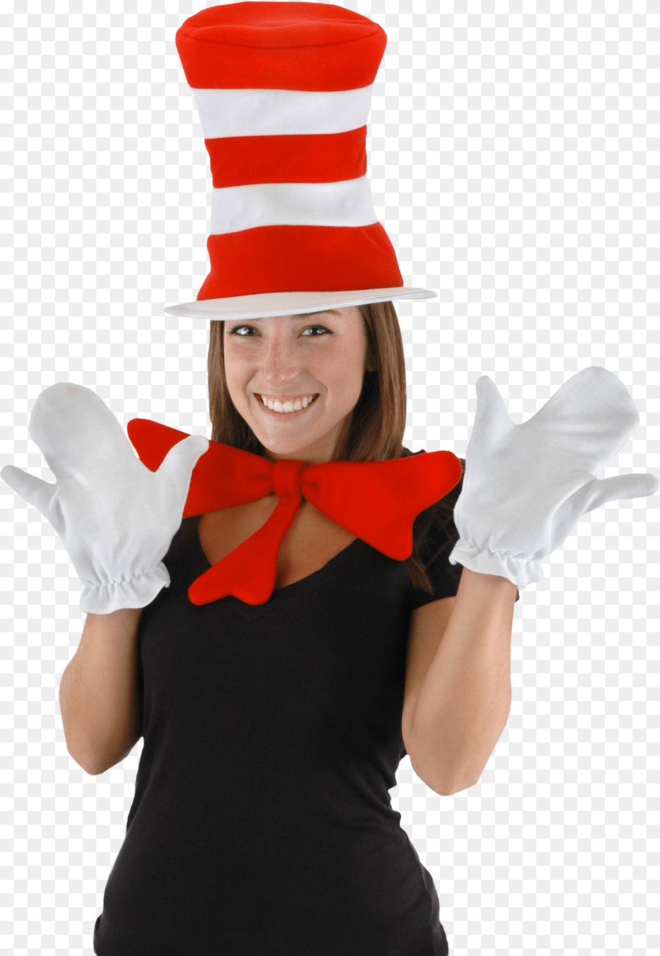 Cat In The Hat Adult Accessory Kit Cat In The Hat Adult, Woman, Person, Glove, Female Free Png Download
