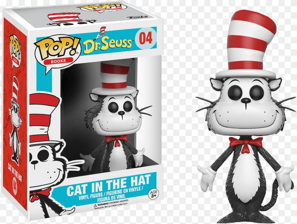 Cat In The Hat Pop Vinyl Figure Cat In The Hat Funko Pop, Toy, Person Free Png