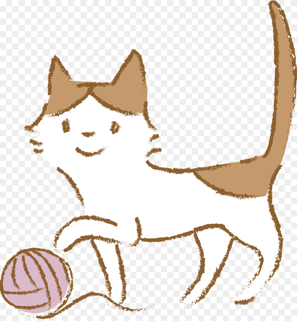 Cat Is Playing With Yarn Ball Clipart, Animal, Pet, Mammal, Baby Free Transparent Png