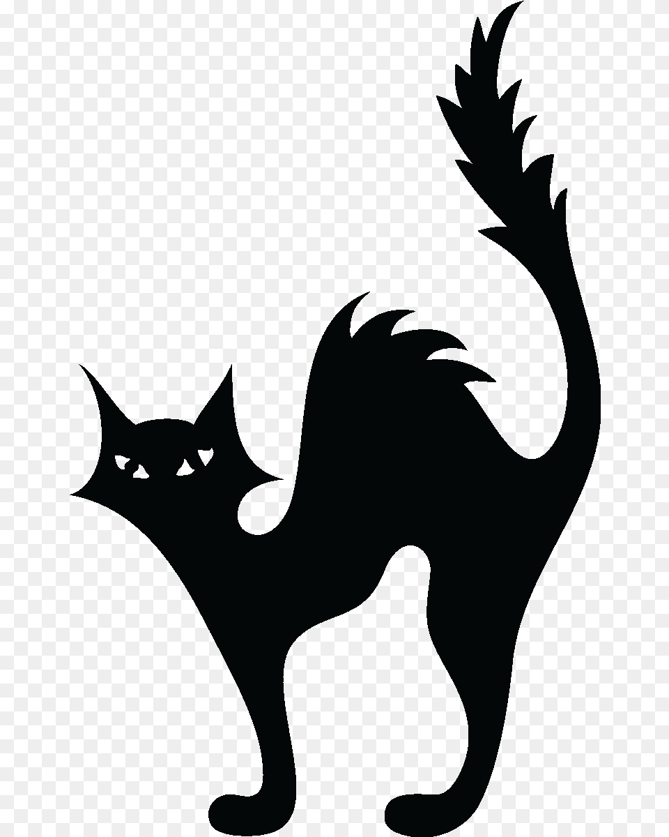 Cat Kitten Halloween Silhouette Clip Art Halloween Black Cat Silhouette, Animal, Mammal, Pet, Dragon Free Transparent Png