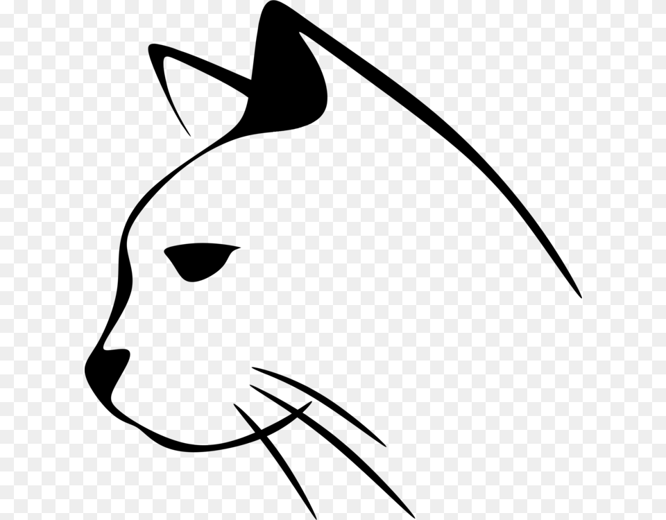 Cat Kitten Line Art Drawing, Gray Free Png