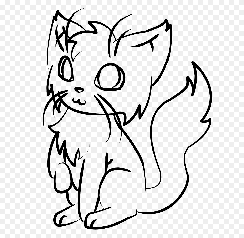 Cat Lineart Ms Paint Friendly, Gray Free Transparent Png
