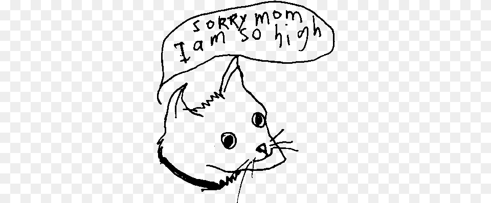 Cat Lol Trippy Weed Marijuana Smoke Pot 420 Cats High Sorry Mom I M So High, Gray Png Image