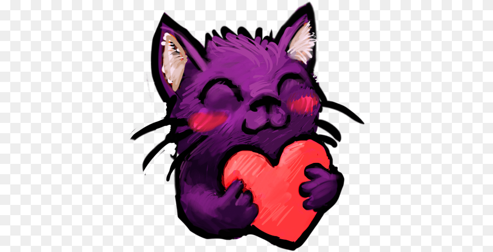 Cat Love Purple Like, Person, Head, Art Png