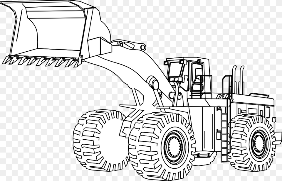 Cat Machine Coloring Pages, Bulldozer, Wheel Free Transparent Png