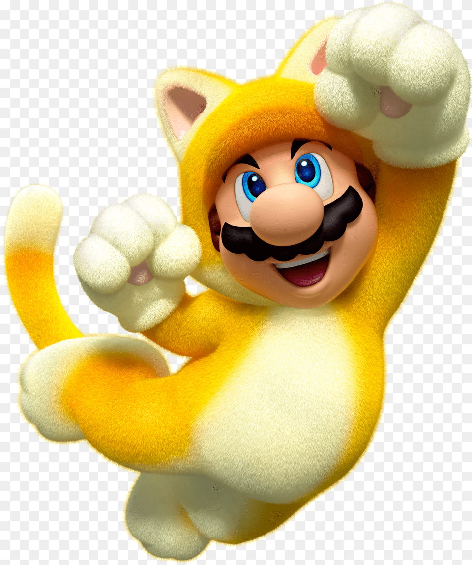 Cat Mario, Plush, Toy, Face, Head Png Image