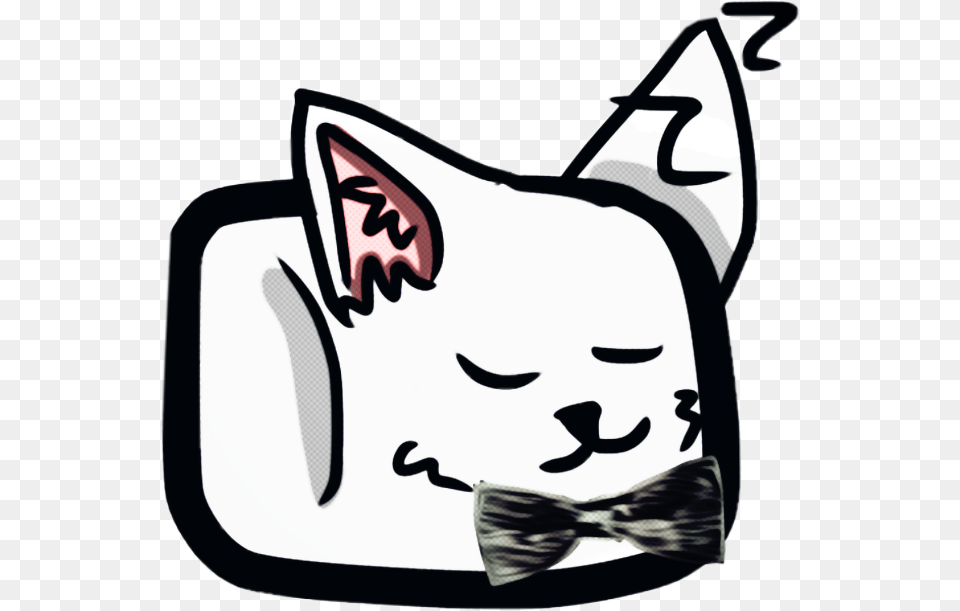 Cat Marshmello Sleeping Bowtie Clipart Accessories, Formal Wear, Tie, Bag Free Png Download
