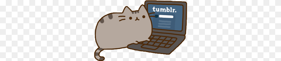 Cat On, Computer, Electronics, Pc, Laptop Png Image