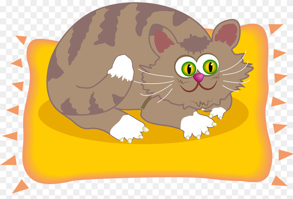 Cat On The Mat Clipart, Animal, Mammal, Baby, Person Png Image