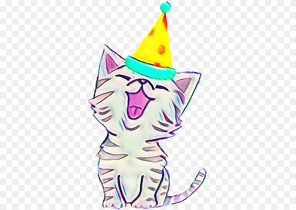 Cat Party Partyanimal Remixit Cartoon, Clothing, Hat, Baby, Person Free Png