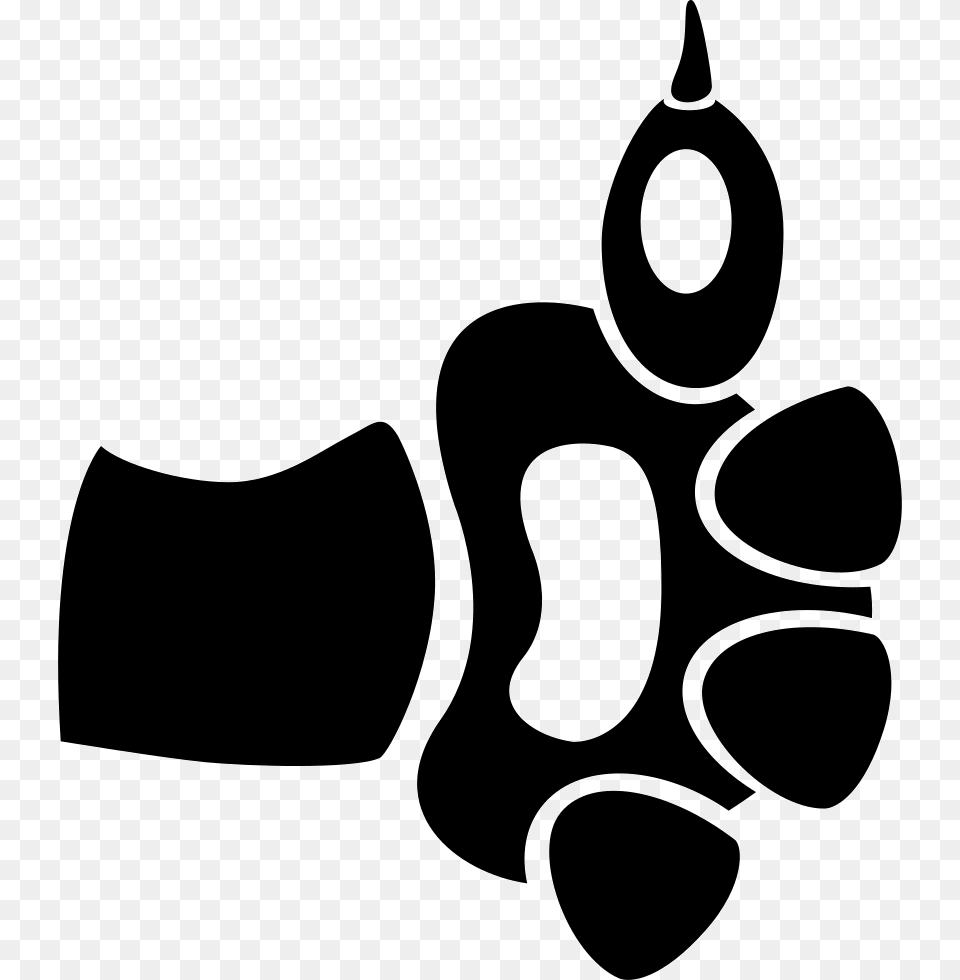Cat Paw Like Symbol Dog Paw Thumbs Up, Stencil, Smoke Pipe, Body Part, Hand Free Transparent Png