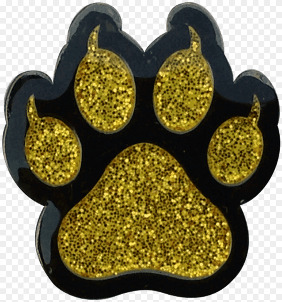 Cat Paw Print Gold Ball Marker Amp Hat Clip Black And Gold Paw Print, Plant, Pollen, Accessories, Bread Free Transparent Png