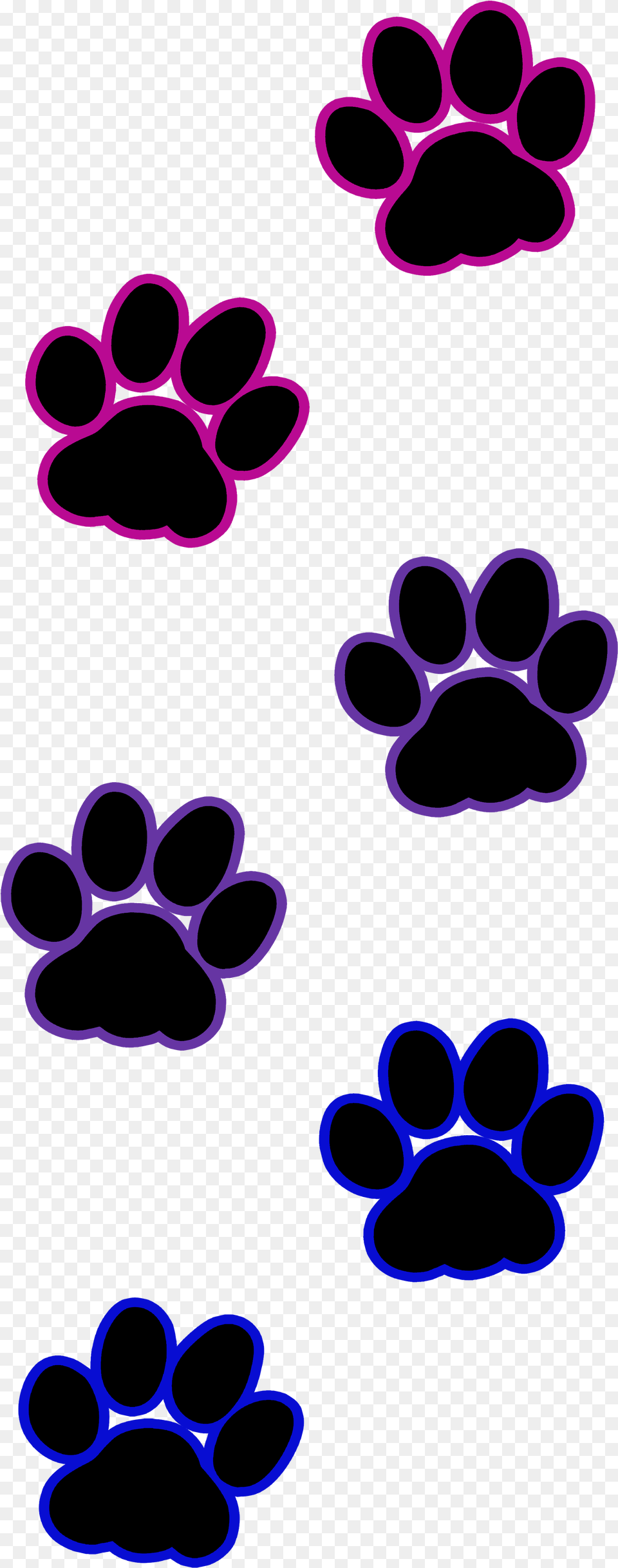 Cat Paw Prints Transparent, Purple, Accessories, Light, Pattern Png Image