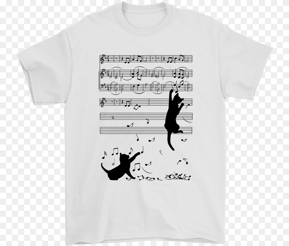 Cat Playing Music Note Music Sheet For Cat Lover Shirts Garfield Shirts, Clothing, T-shirt, Shirt, Person Free Png