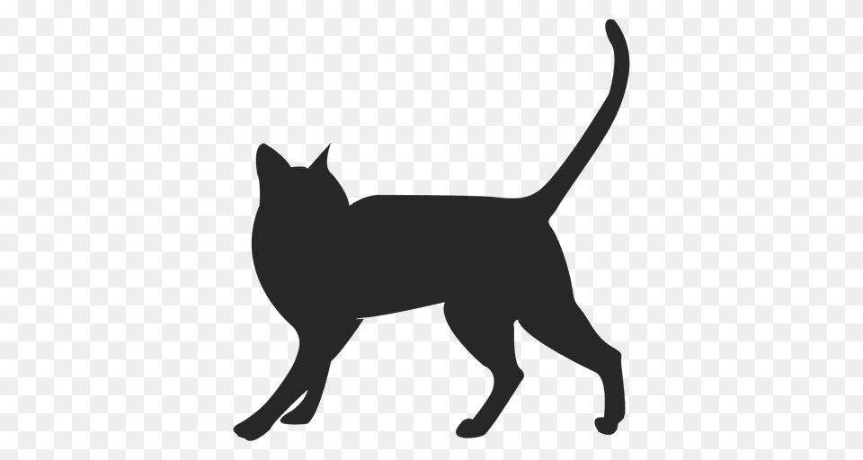 Cat Running, Silhouette, Animal, Mammal, Pet Free Png