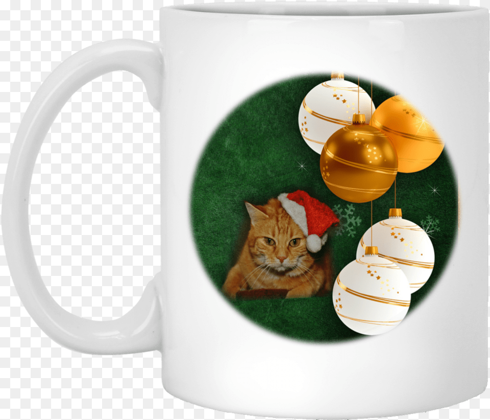 Cat Santa Hat Tabby Cat, Cup, Animal, Mammal, Pet Free Png