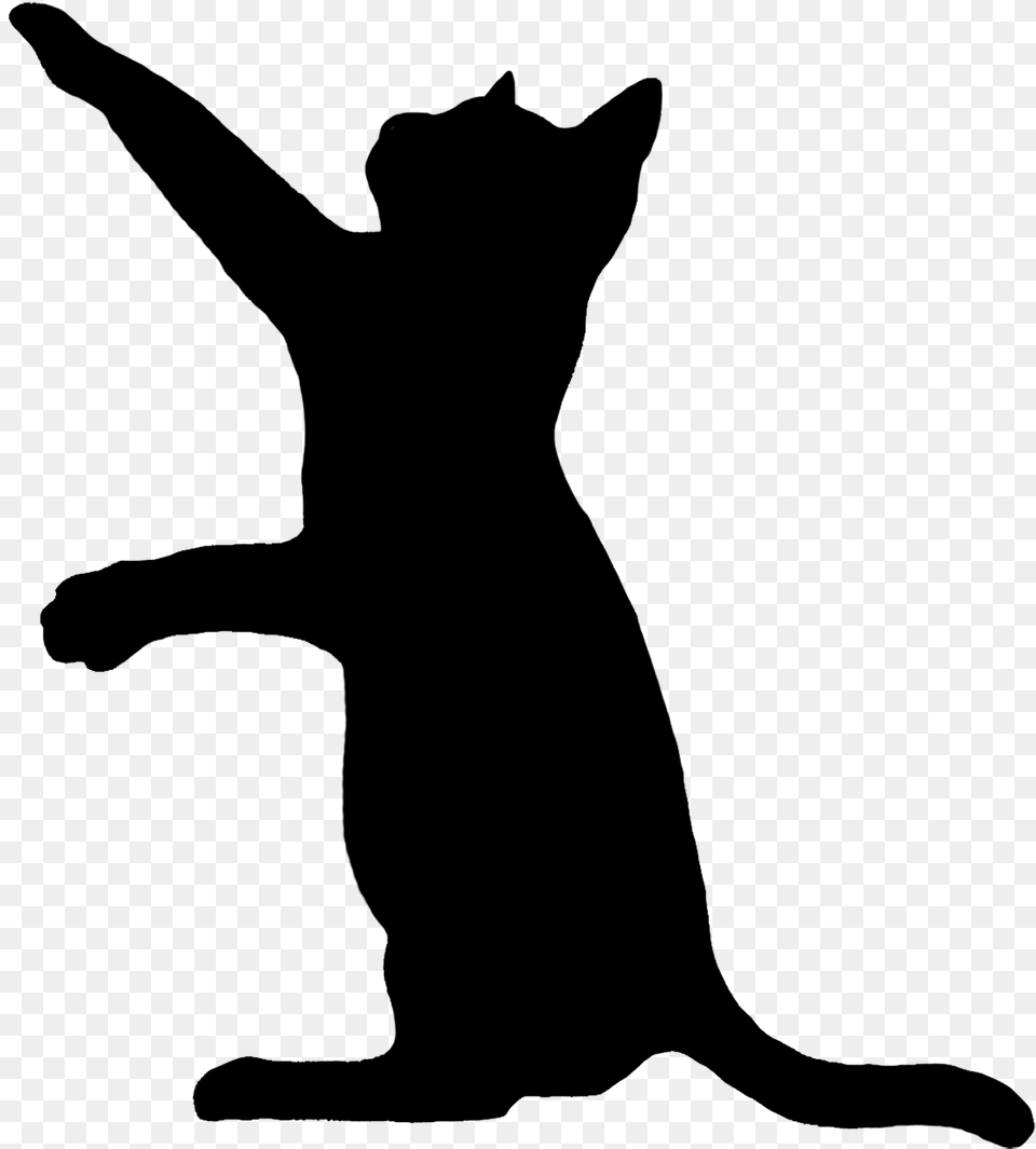 Cat Silhouette, Gray Free Png