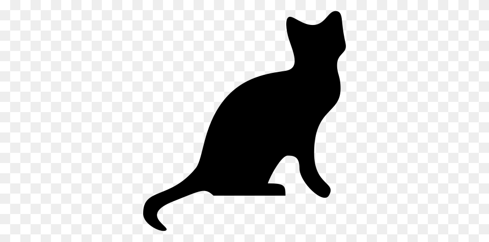 Cat Silhouette, Gray Free Png Download