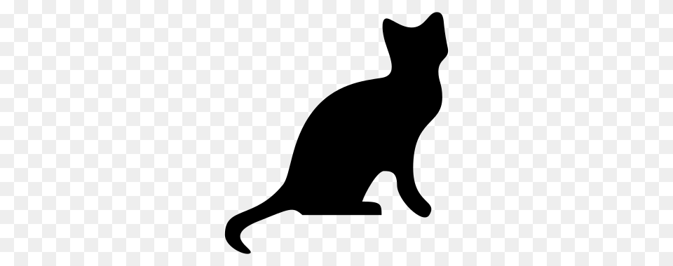 Cat Silhouette, Gray Png Image