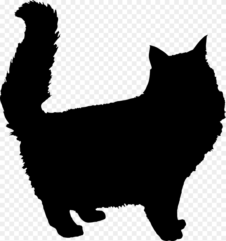 Cat Silhouette Background, Gray Png Image