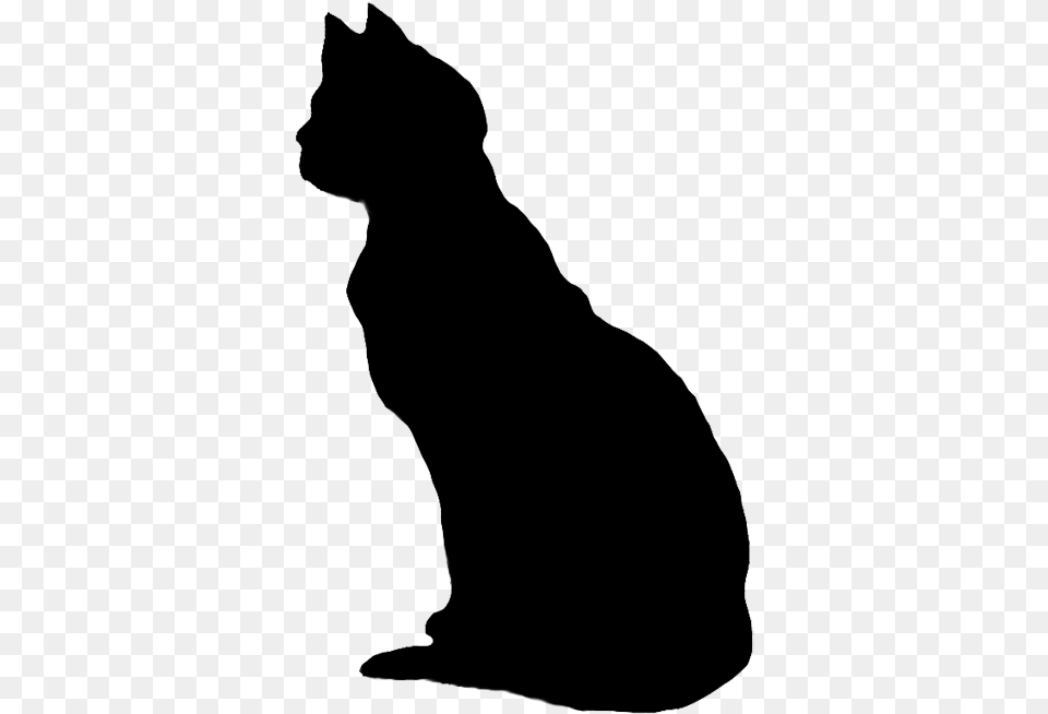 Cat Silhouette Clip Art Black Cat Looking Left, Animal, Mammal, Pet Png