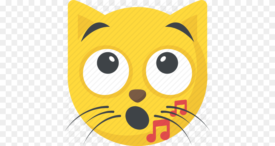 Cat Singing Cat Smiley Music Emoji Music Note Whistle Icon, Disk Png Image