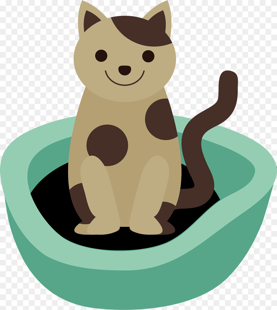 Cat Sitting In Its Bed Clipart, Animal, Mammal, Pet Png Image