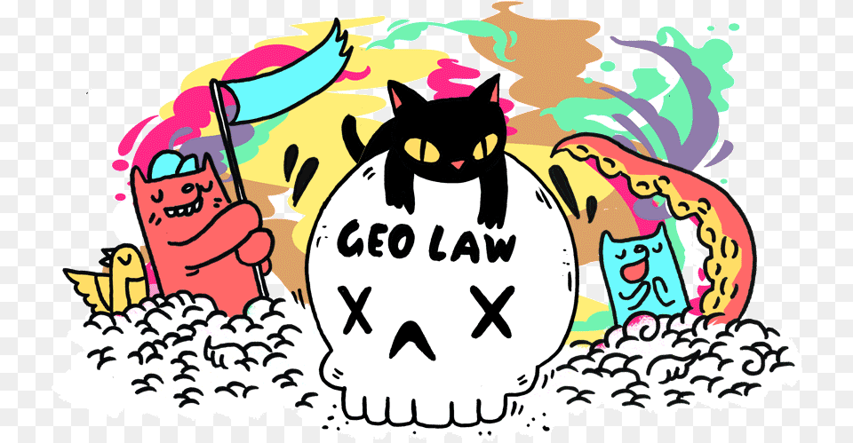 Cat Skull Sticker By Geo Law Cat Skull Gif, People, Person, Animal, Mammal Free Transparent Png