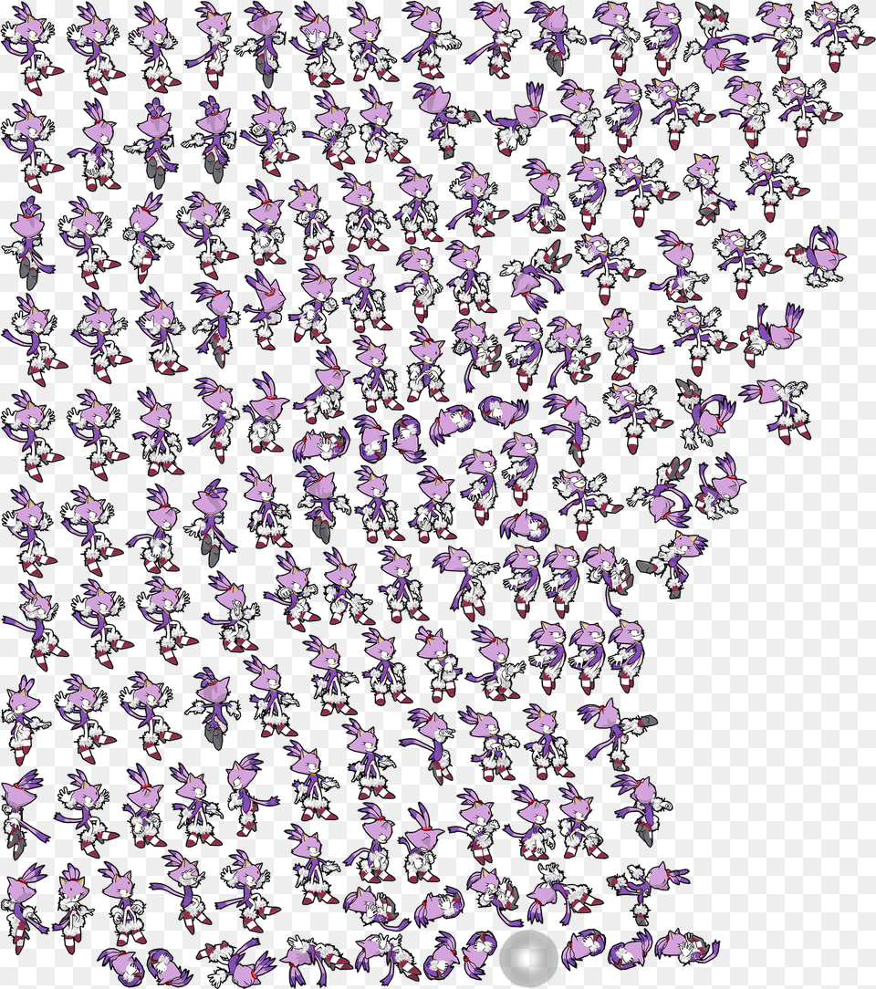 Cat Sprite Sheet Blaze The Cat Sonic Mania Sprite, Purple, Flower, Petal, Plant Png Image